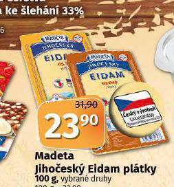 Coop Madeta jihočeský eidam plátky nabídka