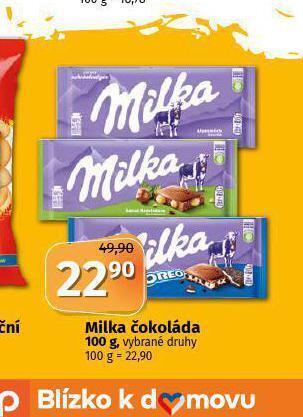 Coop Milka čokoláda nabídka