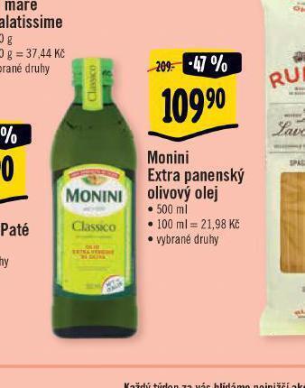 Albert Monini extra panenský olivový olej nabídka