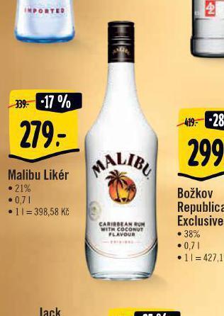 Albert Malibu likér nabídka