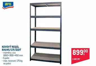 Makro Aro kovový regál rhu45/175 šedý 1800x900x450mm nabídka
