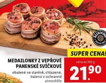 Lidl Medailonky z vepřové panenské svíčkové, cena za 100 g nabídka