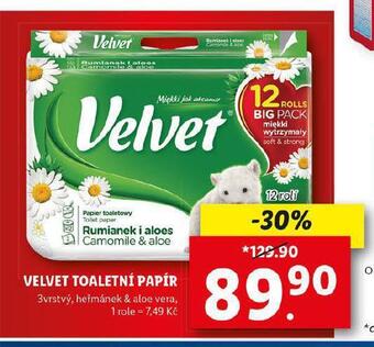 Lidl Velvet toaletní papír nabídka