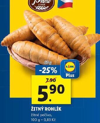 Lidl Žitný rohlík nabídka