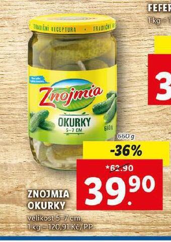 Lidl Znojmia okurky nabídka