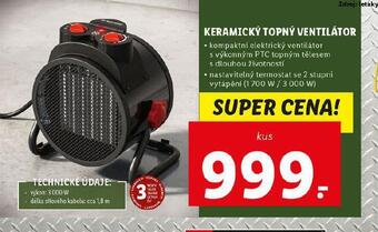 Lidl Keramický topný ventilátor nabídka