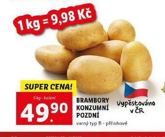 Lidl Brambory konzumní pozdní nabídka