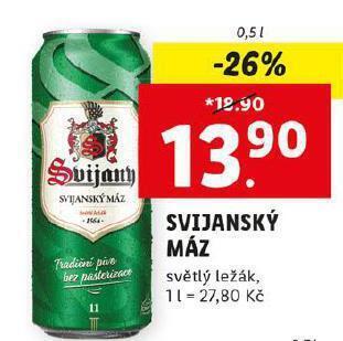 Lidl Pivo svijanský máz nabídka
