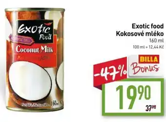 Billa exotic food kokosové mléko 160ml nabídka