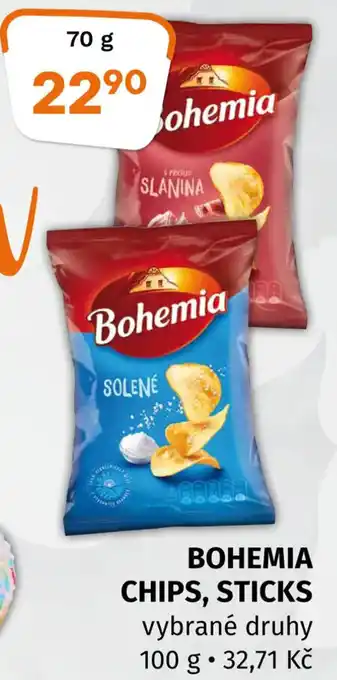 Coop Bohemia chips, sticks 70g nabídka