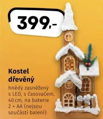 Coop Kostel dřevěný 40cm na baterie 2xAA nabídka