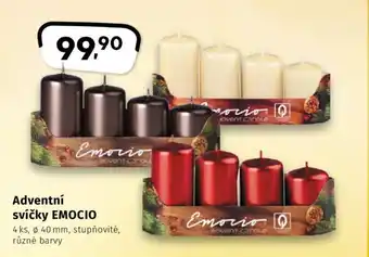 EMOCIO Adventní svíčky 40mm 4ks