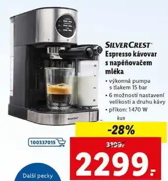 Espresso kávovar s napěňovačem mléka