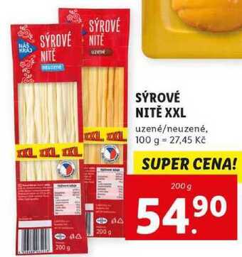 Lidl Sýrové nitě xxl, 200 g nabídka