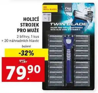 Lidl Holicí strojek pro muže 2 břitvy, 1 kus + 20 náhradních hlavic nabídka