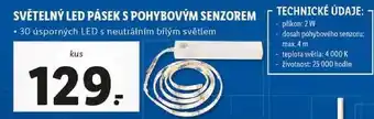Lidl Světelný led pásek s pohybovým senzorem nabídka