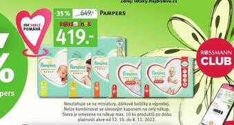 Rossmann Pampers dětské plenky nabídka