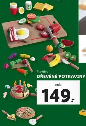 Lidl Playtime dřevěné potraviny nabídka