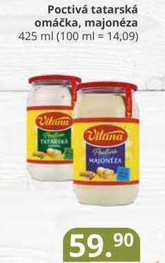Potraviny CZ Poctivá tatarská omáčka, majonéza 425 ml nabídka