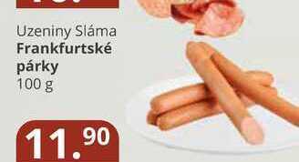 Potraviny CZ Uzeniny sláma frankfurtské párky 100 g nabídka