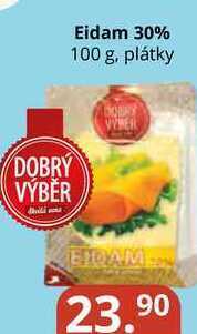 Potraviny CZ Eidam 30% 100 g, plátky nabídka