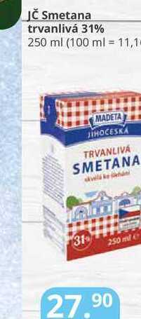 Potraviny CZ Jč smetana trvanlivá 31% 250 ml nabídka