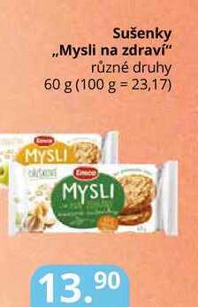 Potraviny CZ Sušenky ,,mysli na zdraví" různé druhy 60 g nabídka