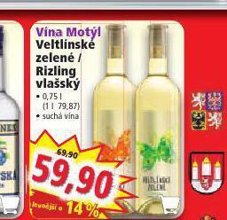 Norma Vína motýl rizling vlašský nabídka