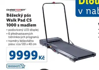 christopeit běžcký pás Walk Pad CS 1000 s madlem