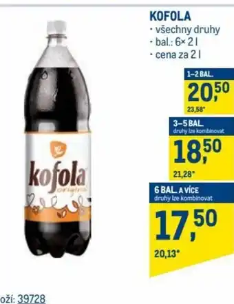 Makro kofola 6x2l nabídka
