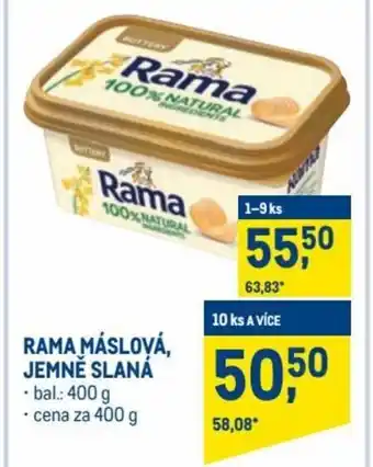 Makro rama máslová jemně slaná 400g nabídka