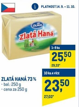 Makro olma zlatá haná 73% 250g nabídka