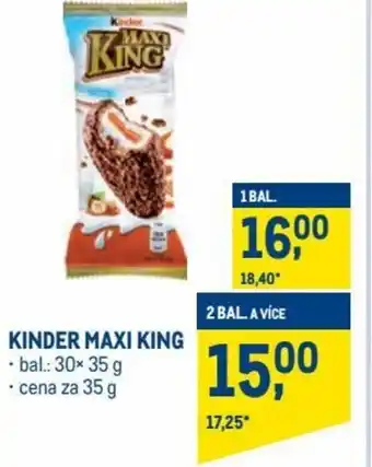 Makro kinder maxi king 35g nabídka