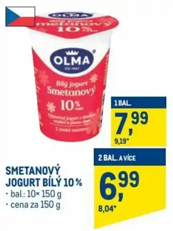 Makro olma smetanový jogurt bílý 10% 150g nabídka