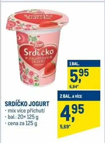 Makro zott srdíčko jogurt 125g nabídka
