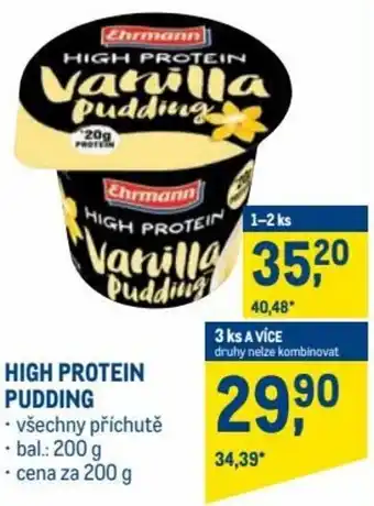 Makro ehrmann high protein pudding 200g nabídka