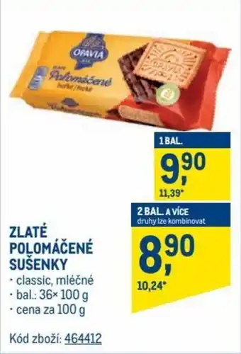 Makro Opavia zlaté polomáčené sušenky 100g nabídka