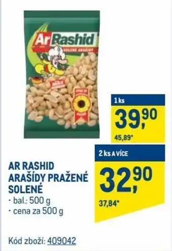 Makro Ar Rashid arašídy paražené solené 500g nabídka