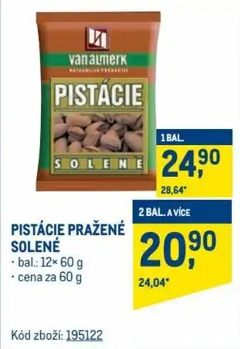 Makro Pistácie pražené solene 60g nabídka