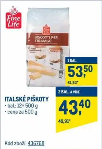Makro FineLife italské piškoty 500g nabídka