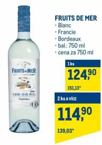 fruits de mar blanc 750ml