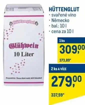 Makro huttenglut svařené víno 10l nabídka