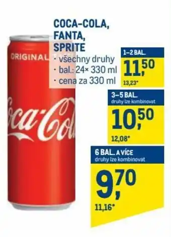 Makro coca-cola, fanta, sprite 330ml nabídka