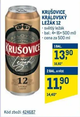 Makro Krušovice královský ležák 500ml nabídka