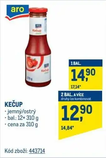 Makro Aro kečup 310g nabídka