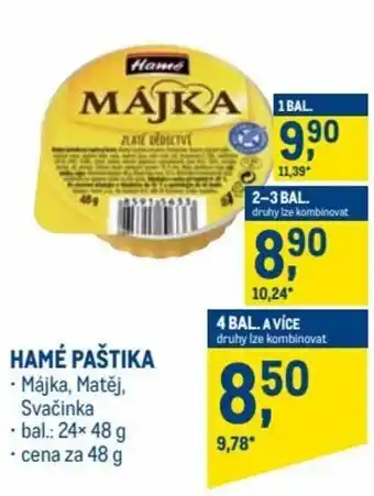 Makro hamé paštika majka, matěj, svačinka 48g nabídka