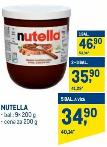 Makro nutella 200g nabídka