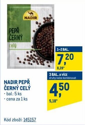 Makro Nadir pepř černý celý nabídka