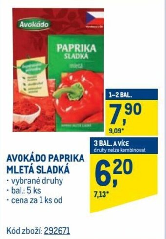Makro Avokádo paprika mletá sladká nabídka