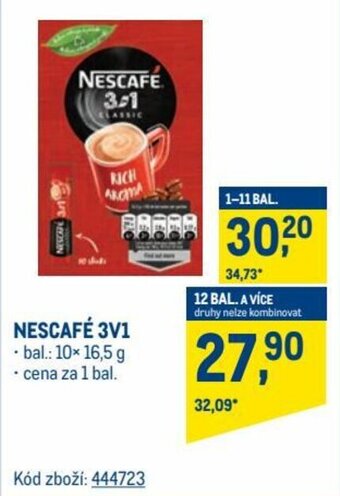 Makro Nescafe 3v1 10x16,5g nabídka